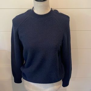 Chanel navy blue sweater with bottom detail